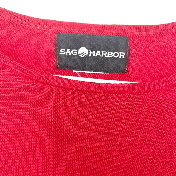 SAG HARBOR Red Beaded Holiday Palm Tree Sweater - Picture 5 of 5